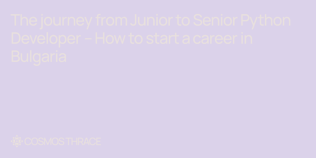 The journey from Junior to Senior Python Developer – How to start a ...